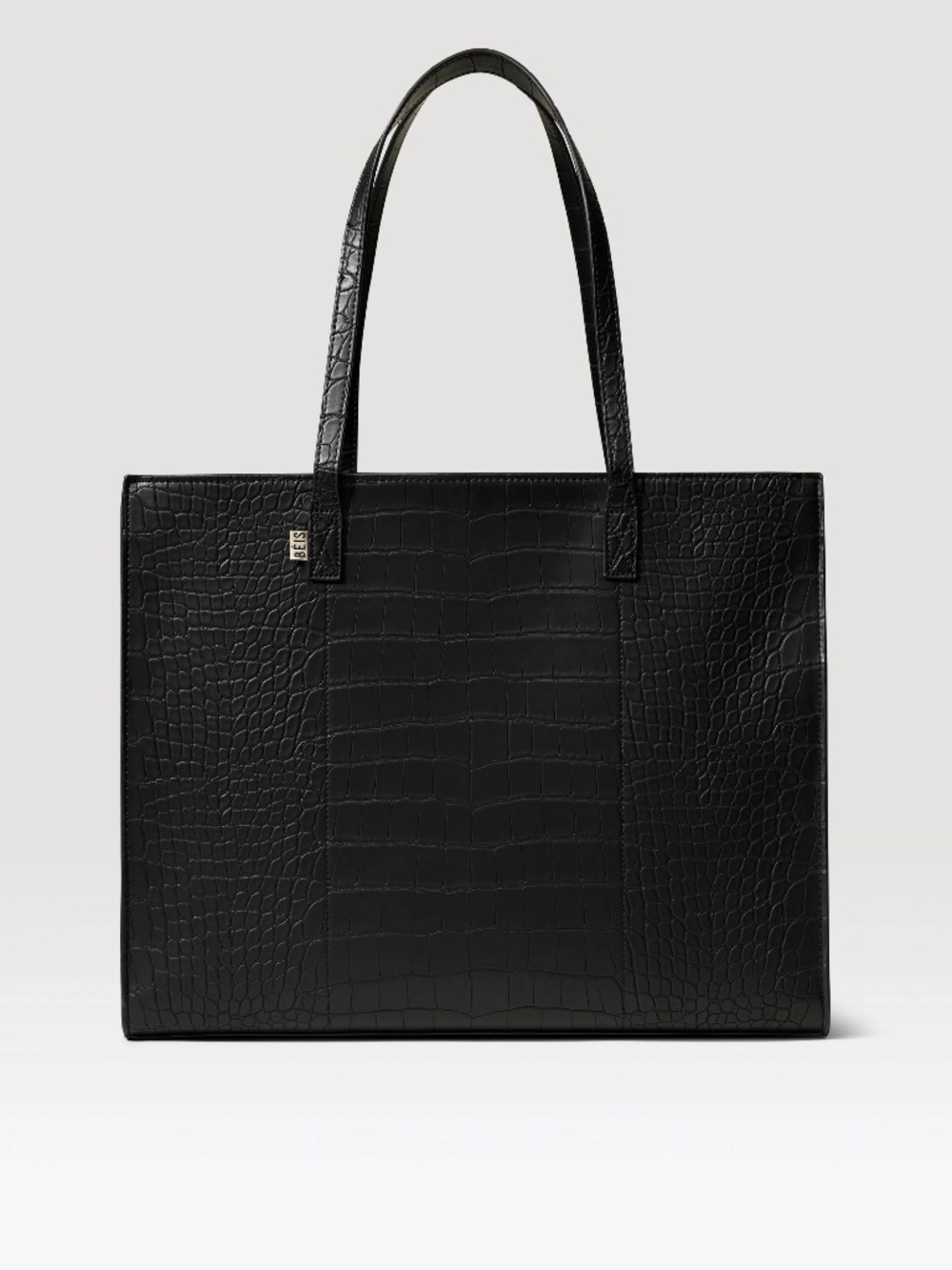 BEIS Large Work Tote in Black Croc